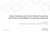 New Criminal and Civil Risks Posed by No-Poach and Wage ...€¦ · Wage or no-poach restrictions might be “reasonably necessary” for: 1. mergers or acquisitions, investments,