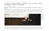 U.S. Army War College Archives - News Article - 08 ... · Sept. 8, 2014 -- Army Chief of Staff Gen. Ray Odierno sought an opportunity early in the academic year to address the US