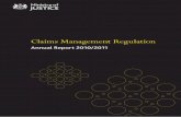 Annual Report 2010/2011 - GOV UK · Claims Management Regulation Annual Report 2010/2011 Chapter 1 - Overview Background Key achievements Key figures Performance against 2010/11 objectives