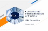 Consolidated Financial Result of FY2019 · consolidated sales by 2020 11.6% 14.3% 69.6% Sales ratio of non-commodity field* 80% of consolidated sales by 2020 67.5% 70.4% FY2018 FY2019