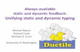 Always-available static and dynamic feedback: Unifying ...mernst/pubs/... · •Exception handling ... –Add try /catch blocks or declare more exceptions This would have degraded