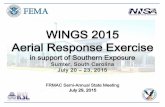 WINGS 2015 Aerial Response Exercise - Nevada Test Site · WINGS 2015 Aerial Assets & Participants . PARTICIPANTS: 95+ AIRCRAFT PRESENT: 10 . FIXED-WING: 6 . HELICOPTER: 4 . AERIAL