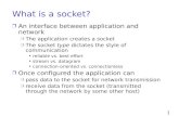 What is a socket?acc6.its.brooklyn.cuny.edu/~cisc3350/examples/sockets/socketin.pdf · 1 What is a socket? An interface between application and network The application creates a socket