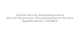 USDA Rural Development Rural Business Development Grant ... · USDA Rural Development is charged with assisting, among other entities, the startup, expansion and continuation of small