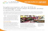 RESEARCH BRIEF - GOV UK · Chhattisgarh Chhattisgarh is distinctly ahead of Uttar Pradesh on both ICDS reach and quality. Aanganwadi centres open regular hours, provide main services,