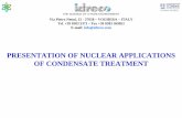 PRESENTATION OF NUCLEAR APPLICATIONS OF CONDENSATE TREATMENT · the science of a pure environment certified iso9001 presentation of nuclear applications of condensate treatment via