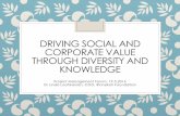 DRIVING SOCIAL AND CORPORATE VALUE THROUGH DIVERSITY … · Diversity (personality, education, ethnicity, age, gender, ) Low High Knowledge (amount, level, breadth) Low High Solving