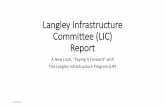Langley Infrastructure Committee (LIC) Report · 3/4/18 Langley Infrastructure Commission (LIC) established by council Apr 2018 LIC develops possible project scenarios 5/7/18 PACE