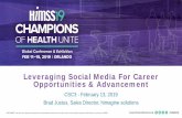 Leveraging Social Media For Career Opportunities ......Leveraging Social Media For Career Opportunities & Advancement CSC3 - February 13, 2019 Brad Justus, Sales Director, himagine
