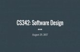 CS342: Software Design - University of Illinois at ChicagoSoftware craftsmanship The earlier the better! OOP & Design pattern goes a long way to your success Service Oriented Architecture