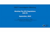 Meeting The EFIC Regulations EOS PD September, 2019 · EFIC tasks –Milestone Google doc. EOS PD Activities Conducted for RAMPART EOS PD METHOD % used % reached Examples Online post