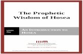 The Prophetic Wisdom of Hosea - Thirdmill...The Prophetic Wisdom of Hosea Lesson One: An Introduction to Hosea -2- For videos, study guides and other resources, visit Third Millennium