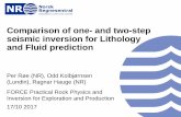 Comparison of one- and two-step seismic inversion for Lithology … · Two-step LFP inversion (PCube) 12 Buland et.al., 2008, Bayesian lithology and fluid prediction from seismic