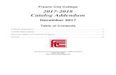 2017-2018 Catalog Addendum December 2017€¦ · Fresno City College 2017-2018 Catalog Addendum 3 TRANSFER REQUIREMENTS Changes to Pages 38-53 Course Identification Numbering Systems