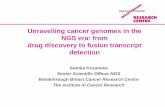 Unravelling cancer genomes in the NGS era: from …...Unravelling cancer genomes in the NGS era: from drug discovery to fusion transcript detection Iwanka Kozarewa Senior Scientific