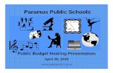 Paramus Public Schools - School Webmasters€¦ · Paramus Public Schools ... February – State aid figures, and initial budget review with Finance Committee. 5. Tentative budget