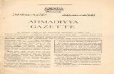 The Ahmadiyya Gazette – Official Gazette of the Ahmadiyya ... · Ahmadiyya Movement had meant no of- fence and none should be taken. Through- out the Conference, Jesus, in whom