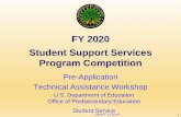 FY 2020 Student Support Services Program …...2019/11/26  · – $24.1 Million – SSS continuation awards – $313.8 million – Student Support Services new awards – 1066 Grants
