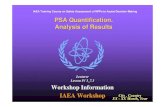 PSA Quantification. Analysis of Results...Analysis of Results Workshop Information IAEA Workshop City , Country XX - XX Month, Year City , Country XX - XX Month, Year Lecturer Lesson