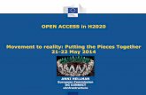 OPEN ACCESS in H2020 Movement to reality: Putting the ... · H2020 and Open Access – Data pilot Pilot on Open Research Data in H2020 . Data management in Horizon 2020 All "Research