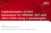 Implementation of DMT transceiver for 400GbE 2km and 10km …grouper.ieee.org/.../bs/public/14_07/dedic_3bs_01a_0714.pdf · 2014-07-12 · 64 2 260 260 4 64 4 264 264 8 64 8 272 272