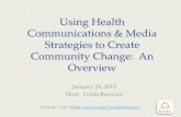 Using Health Communications & Media Strategies to Create … · health communications and media strategies Then we will… o Discuss seven (7) health communications or media strategies