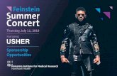 Feinstein support.northwell.edu/FeinsteinConcert Summer ... · Concert Sponsorship Opportunities FEATURING USHER. Leadership Sponsor | $200,000 – 36 tickets – Special acknowledgement