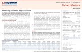 RESULTS REVIEW 2QFY20 09 NOV 2019 Eicher Motors - 2QFY20...Eicher Motors NEUTRAL ‘ Meeting lowered expectations. RE reported in-line operating results, with EBITDA margins at 25%