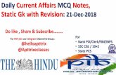 TOP CURRENT AFFAIRS MCQ 17-Nov-2018 · 2018-12-21 · Benefits of this Session For Bank PO/Clerk / SSC / RBI / IBPS / Railways •1st: Most Important Daily Current Affairs MCQ Notes.