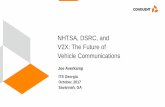 NHTSA, DSRC, and V2X: The Future of Vehicle Communications · • Security Credentials • AND is Anonymous • Other vehicles receive the BSM and decide: • Given other vehicle’s