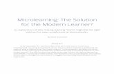 Microlearning: The Solution for the Modern Learner? eLearning projects internally, without relying on