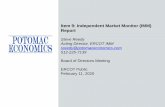 Item 9: Independent Market Monitor (IMM) Report · Item 9: Independent Market Monitor (IMM) Report Steve Reedy Acting Director, ERCOT IMM sreedy@potomaceconomics.com 512-225-7139
