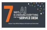 Discover 7 ways Artiﬁcial Intelligence will transform your ...BOOKLET... · Discover 7 ways Artiﬁcial Intelligence will transform your Service Desk! ... while contributing to