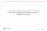 community foundations of canada Professional Advisors eResource · 2019-07-30 · philanthropy Community foundations across Canada are now compiling local advisor referral lists and