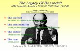 The LegacyOfBo Lindell - Strålsäkerhetsmyndigheten · 2018-12-21 · The Labour of Hercules. The Pains of Sisyphus. Bo Lindell: The History of Radiation And Radiological Protection.