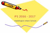 Haddington Infant School - eduBuzz.org · P1 2016 - 2017 Haddington Infant School . Overview •Introductions ... cones and signs at P1 doors •Children leave their bag on the peg