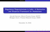 Regulatory Responsiveness in India: A Normative and ... · benchmark. Step 2: Assigned equal scores to the outputs. Where output is partially achieved, assigned a proportionate score.