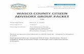 WASCO COUNTY CITIZEN ADVISORY GROUP PACKET · 3/3/2020  · 03/03/2020 CAG- P. 1. Citizen Advisory Group Agenda Packet 03/03/2020 CAG- P. 2. Clarno Pine Hollow Sportsman's Paradise