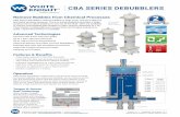 CBA SerieS DeBuBBlerS - White Knight Fluid Handling · CBA Series debubblers reduce bubbles in high-purity chemical delivery and wafer process systems. The 4-in inside diameter provides