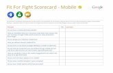 Fit For Fight Scorecard - Mobile · (responsive web design, dynamically serving different HTLM on the same URL, seperate mobile URL etc) Step 5: Try and learn. ... needed overview.