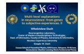 Multi-level explanations in neuroscience:from genes to subjective …duch/Wyklady/NN-School 18/18-UJ-Zakopane... · 2018-06-22 · Learning: mapping one of the 3 layers to the other