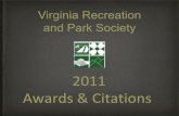 2010 Awards & Citations · Best New Program Roanoke Parks and Recreation Population: 50,001 - 100,000