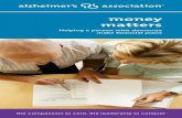 Money Matters and Alzheimer's Brochure€¦ · familiar with elder care or long-term care planning. Legal advisers Seek an experienced elder law attorney to help: z Address estate