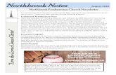 Northbrook Notes ... Northbrook Notes August 2016 Northbrook Presbyterian Church Newsletter t¢â‚¬â€Œ The