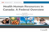 Health Human Resources in Canada: A Federal Overview · 2020-01-16 · Canada in Brief Canada is a vast country, with a land . mass approximately three times . larger than Argentina,