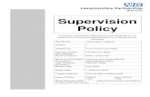 Supervision Policy - Leicestershire Partnership NHS Trust€¦ · Clinical Supervision Policy changed to trust wide supervision policy For further information contact: Equality Statement