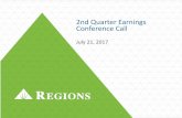 2nd Quarter Earnings Conference CallConference Call July 21, 2017 2nd quarter 2017 • Net Income(1) increased 18% over 2Q16 • EPS increased 25% over 2Q16 to $0.25 per share •