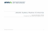 2020 Sales Ratio Criteria - Minnesota Department of Revenue · Sales information is the basis of the Sales Ratio Study. In Minnesota, all real estate transactions over $1,000 must
