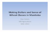 Making Dollars and Sense of Classes in Manitoba · Making Dollars and Sense of Wheat Classes in Manitoba Dan Caron, MB Agriculture MAC 2013