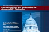 Internationalizing and Modernizing the Accountability ... · for overcoming challenges and barriers to modernizing the auditing profession in the U.S. • Monitoring implementation
